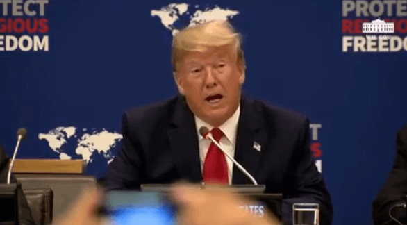 фотокадр трансляции Белого Дома выступления Трампа из ООН