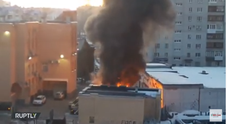 В Архангельске "Газель" "взлетела на воздух" (видео)