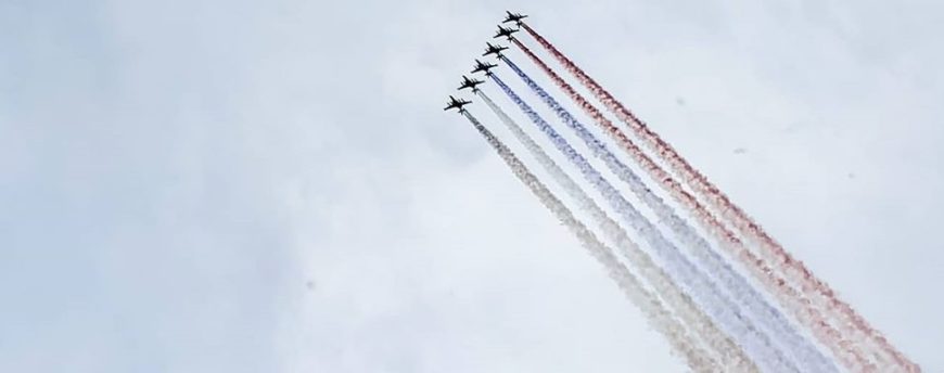Видео репетиции воздушной части парада Победы над Красной площадью