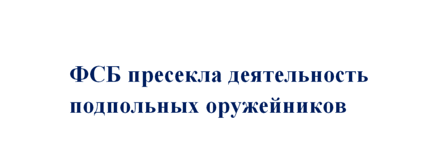 ФСБ задержала нелегальных производителей оружия