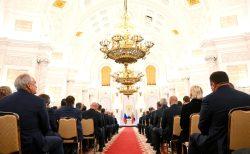 Путин произносит речь в Георгиевском зале Кремля, Фото: Григорий Сысоев, РИА «Новости»\ пресс-служба Кремля