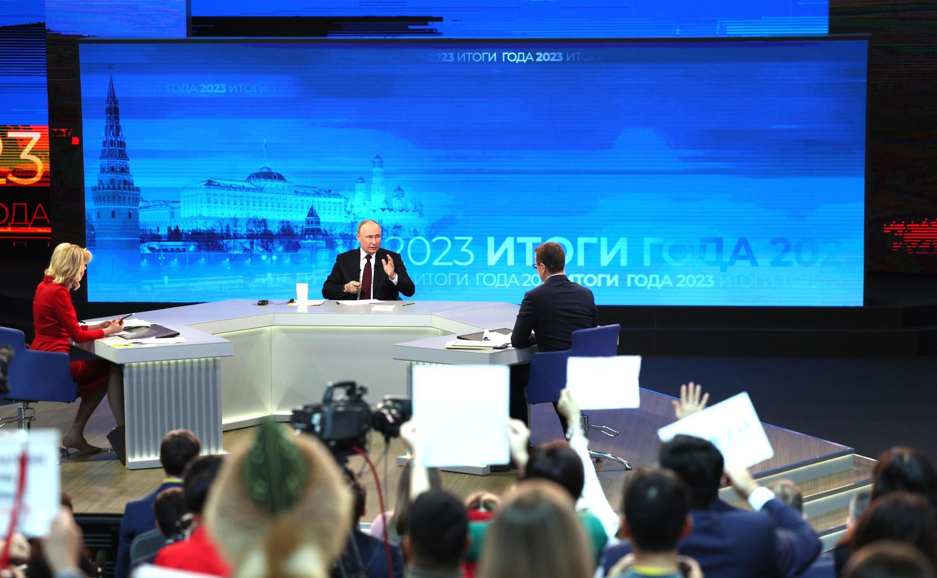 Прямая линия с Путиным 2023, фото пресс-служба Кремля