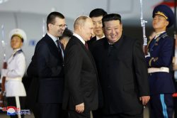 Путин и Ким Чен Ын в Пхеньяне, фото - ЦТАК